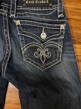 Rock Revival Sasha Straight Low Rise Jeans Size 27x31 inseam Y2K